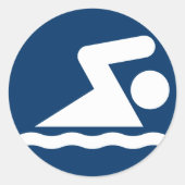 Swim-Symbol-Sticker Runder Aufkleber (Vorderseite)