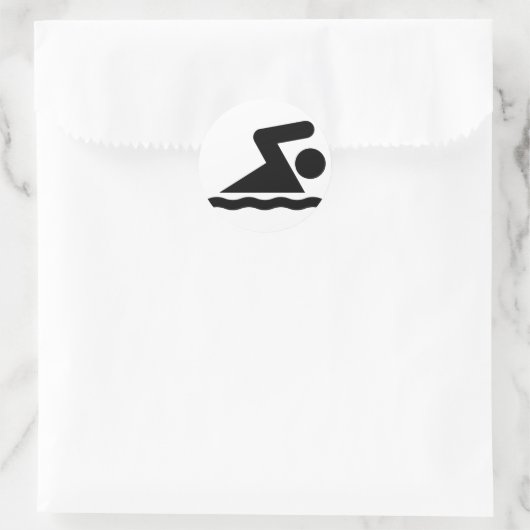 Swim-Symbol-Sticker Runder Aufkleber (Tasche)