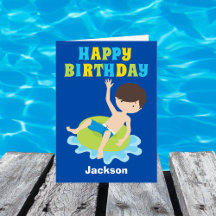 Swim Team Boy Custom Kids Happy Birthday