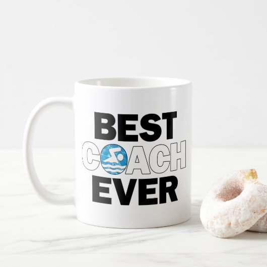 Swim Team Coach Bester Coach Schwimmen & Tauchen Kaffeetasse (Mit Donut)