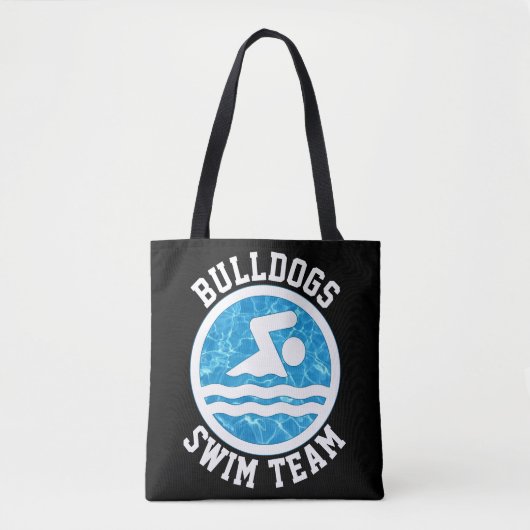 Swim Team Custom Schwimmen und Tauchen Name oder T Tasche (Vorderseite)