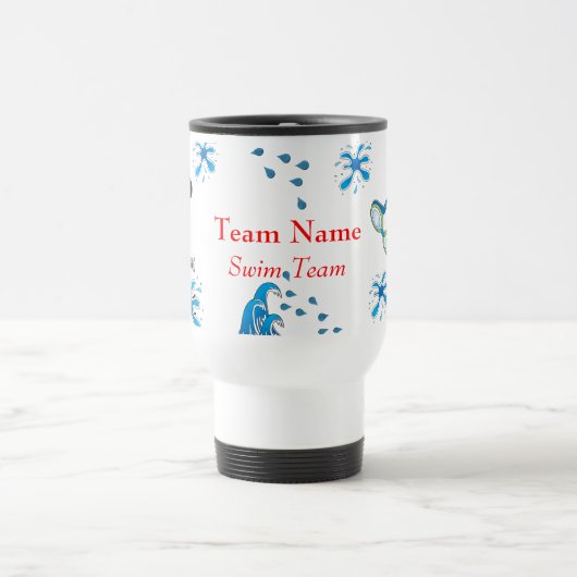Swim Team Customizable Travel Mug Reisebecher (Mittel)