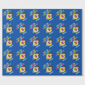 Swim Team Girl Custom Kids Happy Birthday Geschenkpapier (Flach)