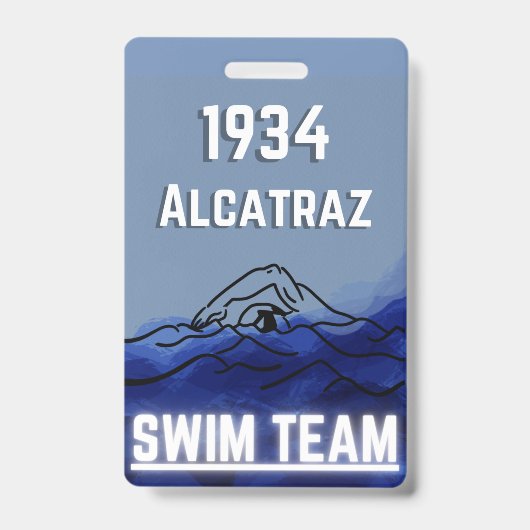 Swim Team Novelty Abzeichen Ausweis (Vorderseite)