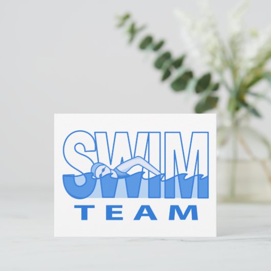 Swim Team Postkarte (Stehend Vorderseite)