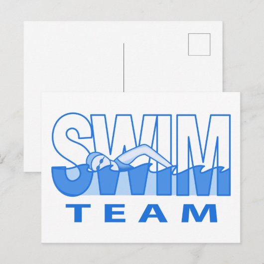 Swim Team Postkarte (Vorne/Hinten)