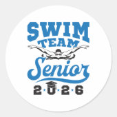 Swim Team Senior 2026 Runder Aufkleber (Vorderseite)