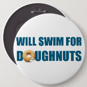 Swim-Teamgeschenk, lustig, Schwimmen Donuts Button (Vorne & Hinten)