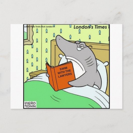 Swim W/The Lawyers Funny Tees Ohrts & Collectibles Postkarte (Vorderseite)