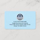 Swim Water Surface Pools Guard Visitenkarte (Rückseite)