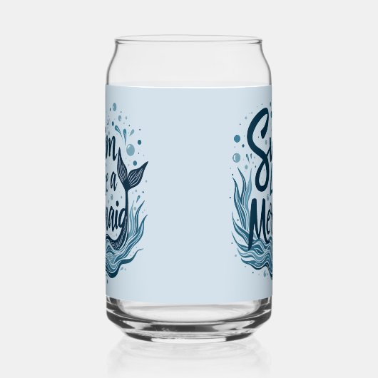 Swim wie ein Meerjungfrau-Zitat Kunst Dosenglas (Rechts)