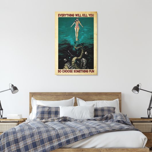 Swiming Girl Ocean Alles wird dir Leinwand umbring (Insitu (Schlafzimmer))