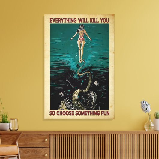 Swiming Girl Ocean Alles wird dir Leinwand umbring (Insitu (Wohnzimmer))