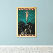 Swiming Girl Ocean Alles wird dir Leinwand umbring (Insitu (Holzboden))