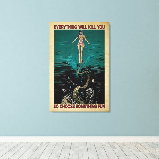 Swiming Girl Ocean Alles wird dir Leinwand umbring (Insitu (Holzboden))