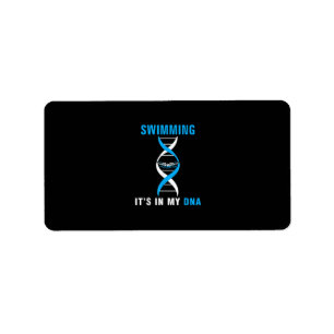 Swimmen in meiner DNA Funny SwimerSchwimmen Coole  Adressaufkleber