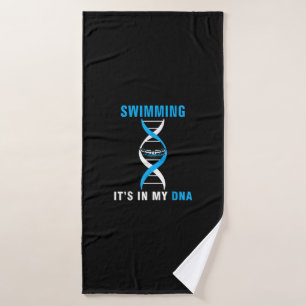Swimmen in meiner DNA Funny SwimerSchwimmen Coole  Badehandtuch