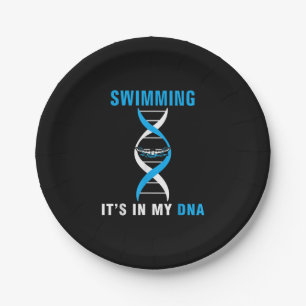 Swimmen in meiner DNA Funny SwimerSchwimmen Coole  Pappteller