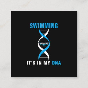 Swimmen in meiner DNA Funny SwimerSchwimmen Coole  Quadratische Visitenkarte