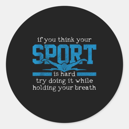 Swimmer Gift Funny Swimming Srts Quote Tank Top Runder Aufkleber (Vorderseite)