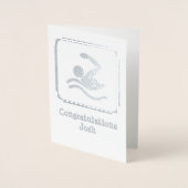 Swimmer in Silver - Laden Sie ein Foto hoch und in Folienkarte (Vorderseite)