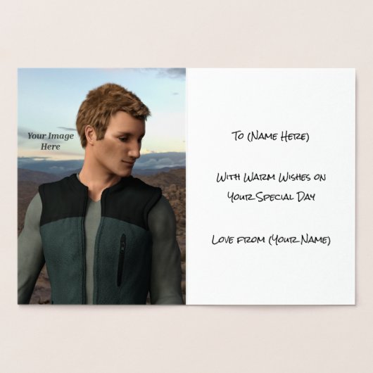 Swimmer in Silver - Laden Sie ein Foto hoch und in Folienkarte (Innenseite)