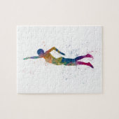 Swimmer in Watercolor Puzzle (Horizontal)