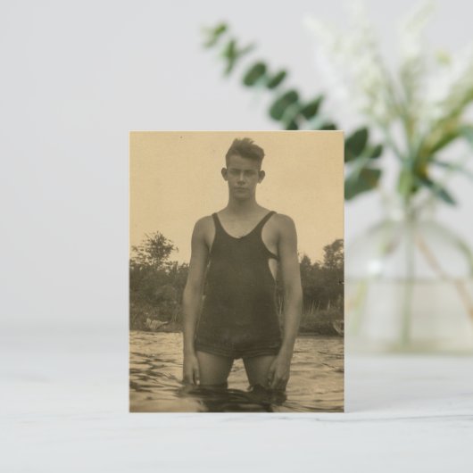 Swimmer Postkarte (Stehend Vorderseite)