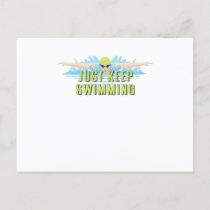 Swimmer quots: Just Keep Swimming   SWIM LOVER Postkarte