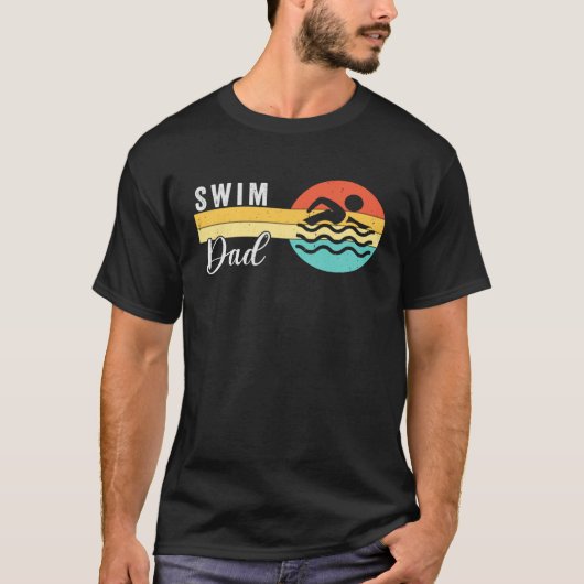 Swimmer Swim Dad Papa Swim For Swimming Dad T-Shirt (Vorderseite)