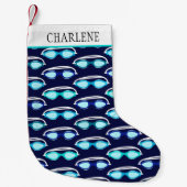 Swimmer Swimming Goggles Patterned Kleiner Weihnachtsstrumpf (Vorderseite)