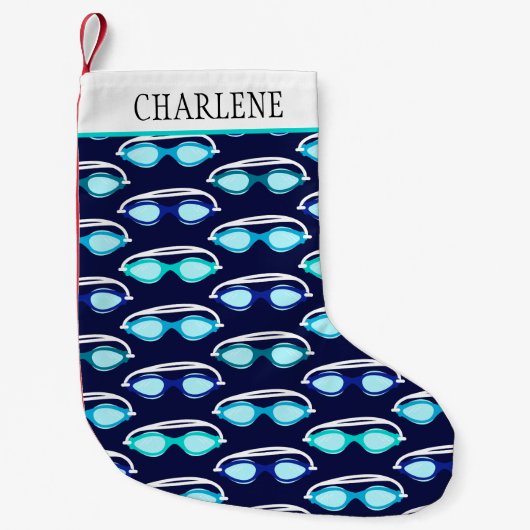 Swimmer Swimming Goggles Patterned Kleiner Weihnachtsstrumpf (Vorderseite)