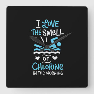 Swimmer Swimming Swim Sport Gift Quadratische Wanduhr