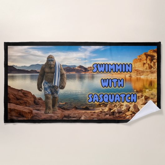 „Swimmin With Sasquatch“-Strandtuch Strandtuch (Vorderseite)