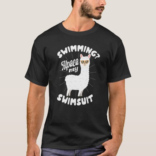 Swimming Alpaca My Swimsuit Camelid Mammal Alpaca T-Shirt (Vorderseite)