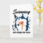 Swimming as Easy as H2O - Funny Swim Design Karte (Gelbe Blume)