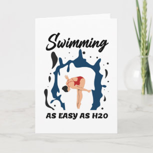 Swimming as Easy as H2O - Funny Swim Design Karte