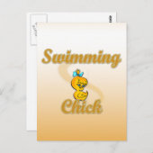 Swimming Chick Postkarte (Vorne/Hinten)
