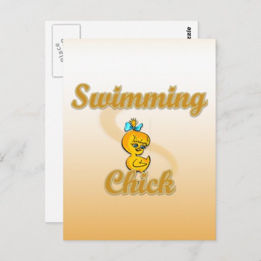 Swimming Chick Postkarte (Vorne/Hinten)