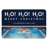 swimming christmas holiday card magnet (Horizontal)