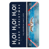 swimming christmas holiday card magnet (Vertikal)