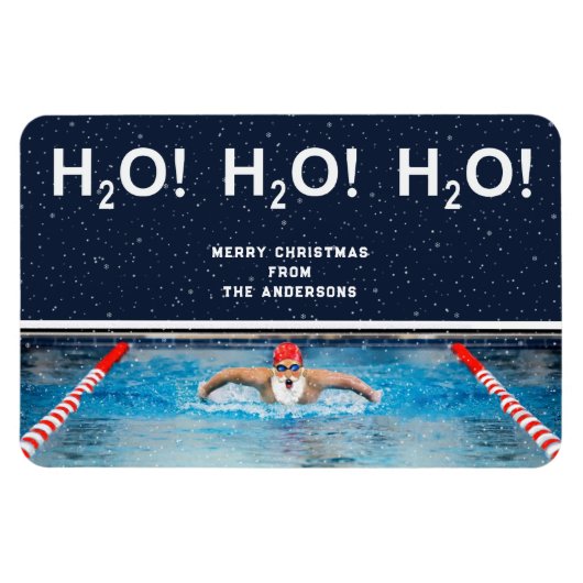 swimming christmas holiday gift card magnet (Horizontal)