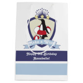 Swimming Club Wappen Niedlich Pinguin Kindergeburt Mittlere Geschenktüte (Rückseite)