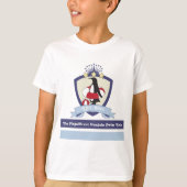 Swimming Club Wappen Niedlicher Cartoon Pinguin T-Shirt (Vorderseite)
