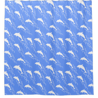 Swimming dolphins design  duschvorhang