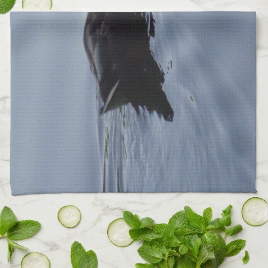 Swimming Duck in Lake, Nature Bird Wildlife Blue Handtuch (Gefaltet)