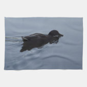 Swimming Duck in Lake, Nature Bird Wildlife Blue Handtuch (Horizontal)