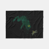Swimming Frog,dragonfly Frog, Funny Animal Graphic Fleecedecke (Vorderseite (Horizontal))