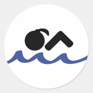Swimming Girl Runder Aufkleber