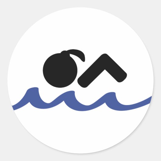 Swimming Girl Runder Aufkleber (Vorderseite)
